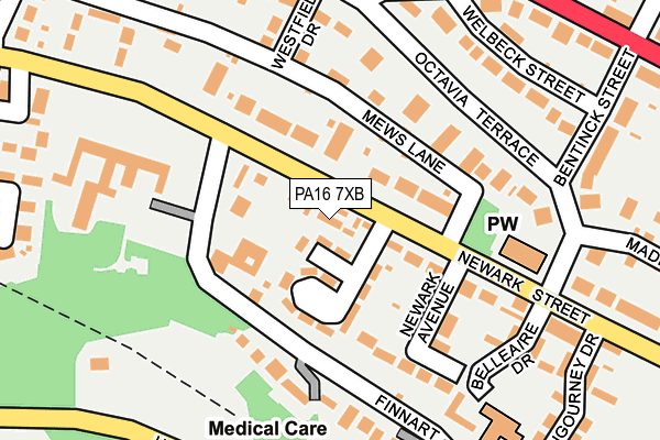 PA16 7XB map - OS OpenMap – Local (Ordnance Survey)