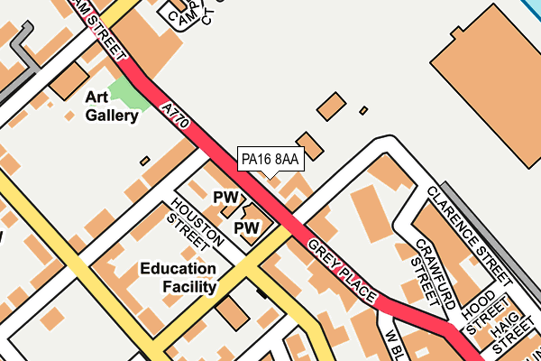 PA16 8AA map - OS OpenMap – Local (Ordnance Survey)