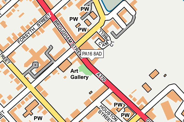 PA16 8AD map - OS OpenMap – Local (Ordnance Survey)