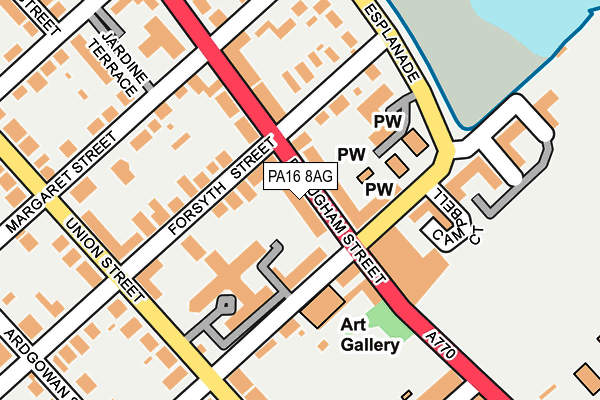 PA16 8AG map - OS OpenMap – Local (Ordnance Survey)