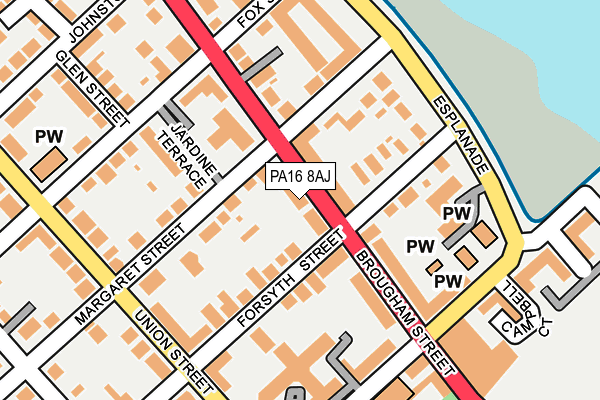 PA16 8AJ map - OS OpenMap – Local (Ordnance Survey)