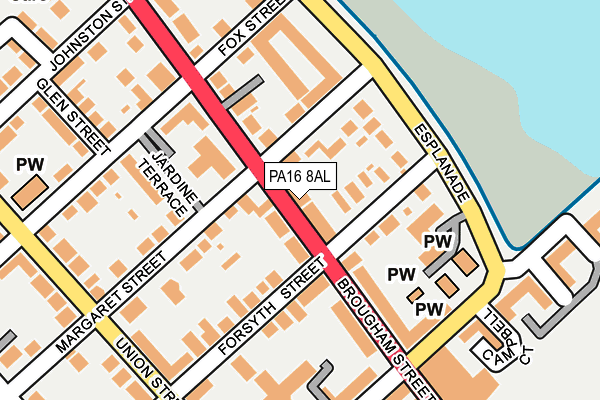 PA16 8AL map - OS OpenMap – Local (Ordnance Survey)