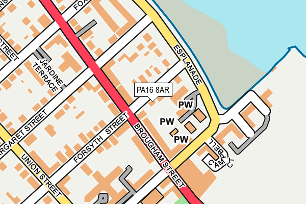 PA16 8AR map - OS OpenMap – Local (Ordnance Survey)