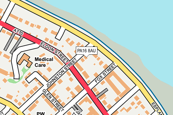 PA16 8AU map - OS OpenMap – Local (Ordnance Survey)