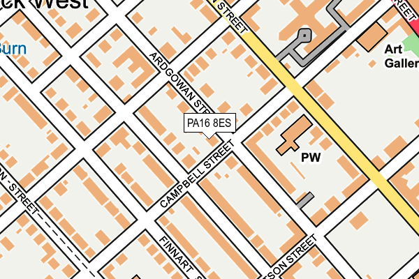 PA16 8ES map - OS OpenMap – Local (Ordnance Survey)