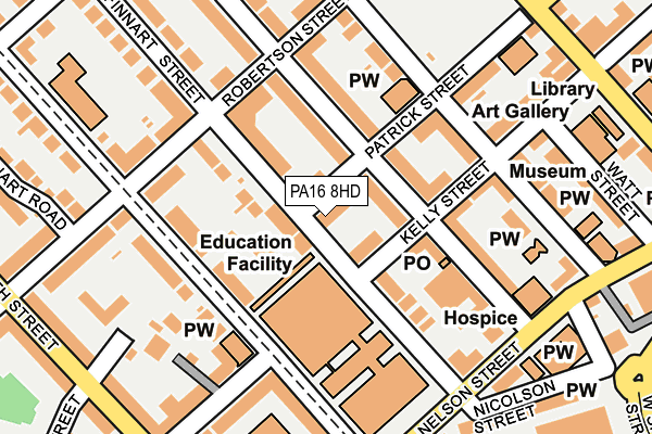 PA16 8HD map - OS OpenMap – Local (Ordnance Survey)