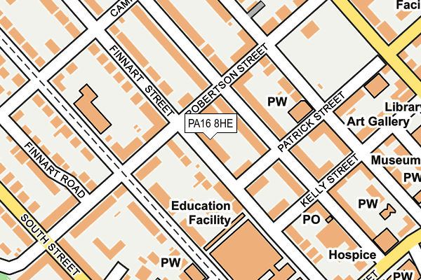 PA16 8HE map - OS OpenMap – Local (Ordnance Survey)
