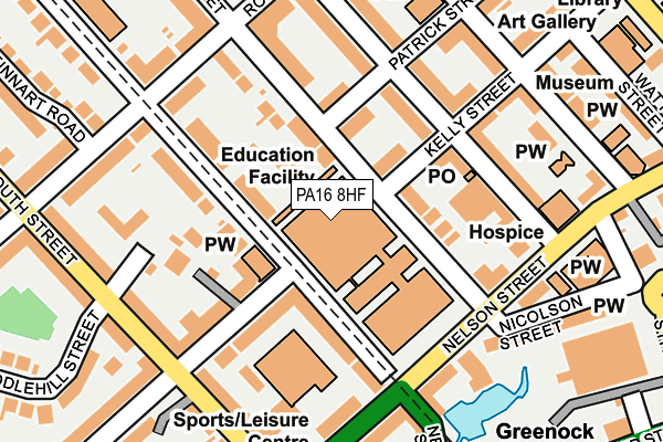 PA16 8HF map - OS OpenMap – Local (Ordnance Survey)