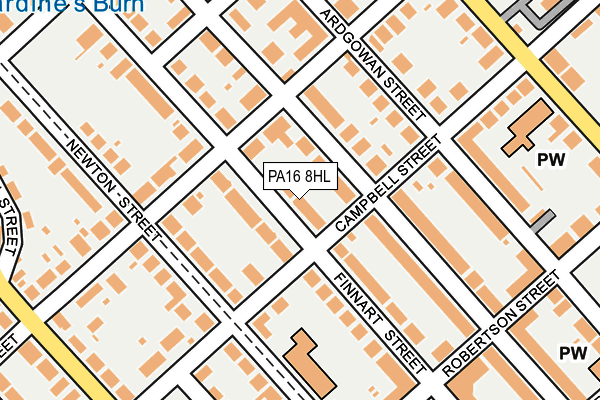 PA16 8HL map - OS OpenMap – Local (Ordnance Survey)