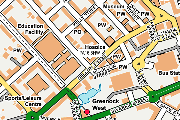 PA16 8HW map - OS OpenMap – Local (Ordnance Survey)