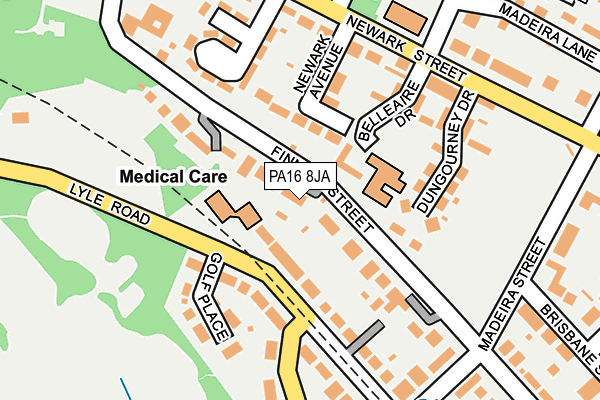 PA16 8JA map - OS OpenMap – Local (Ordnance Survey)