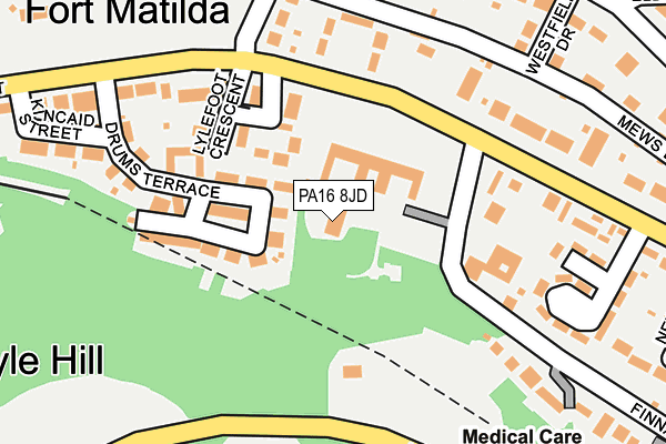 PA16 8JD map - OS OpenMap – Local (Ordnance Survey)