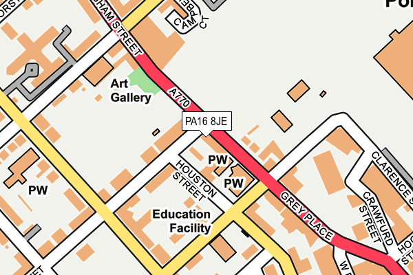 PA16 8JE map - OS OpenMap – Local (Ordnance Survey)