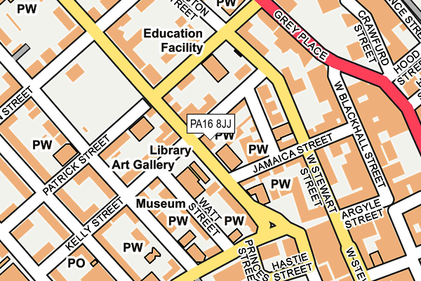 PA16 8JJ map - OS OpenMap – Local (Ordnance Survey)