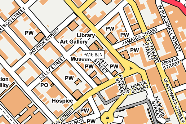 PA16 8JN map - OS OpenMap – Local (Ordnance Survey)