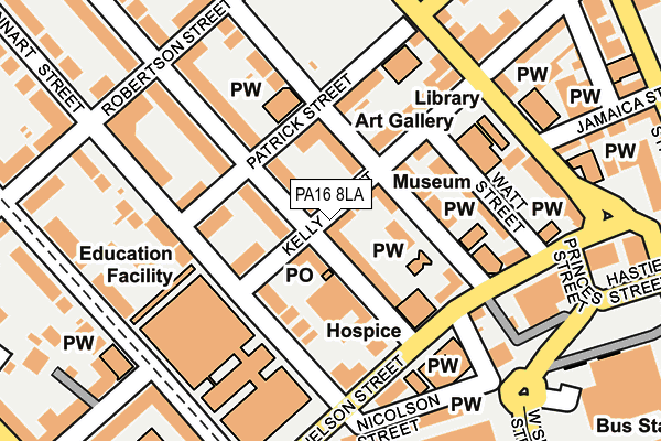 PA16 8LA map - OS OpenMap – Local (Ordnance Survey)