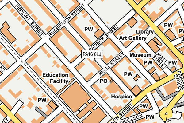 PA16 8LJ map - OS OpenMap – Local (Ordnance Survey)