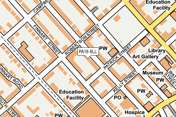 PA16 8LL map - OS OpenMap – Local (Ordnance Survey)