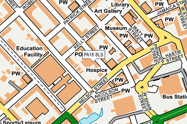 PA16 8LS map - OS OpenMap – Local (Ordnance Survey)