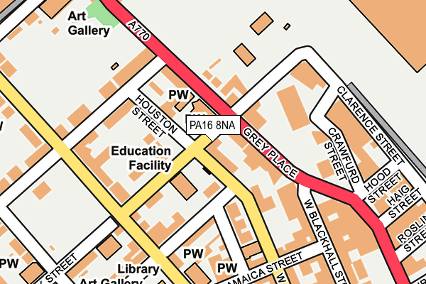 PA16 8NA map - OS OpenMap – Local (Ordnance Survey)
