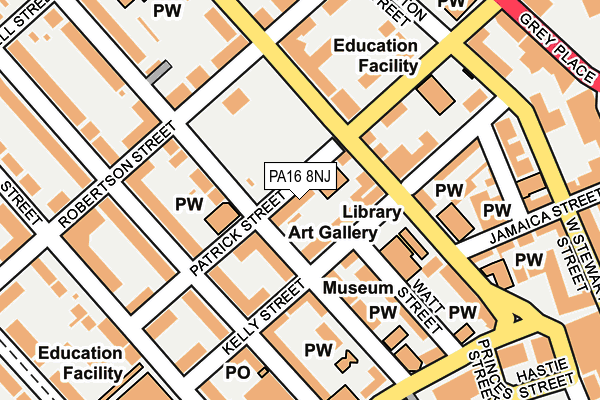 PA16 8NJ map - OS OpenMap – Local (Ordnance Survey)