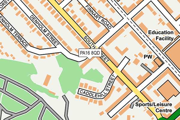 PA16 8QD map - OS OpenMap – Local (Ordnance Survey)
