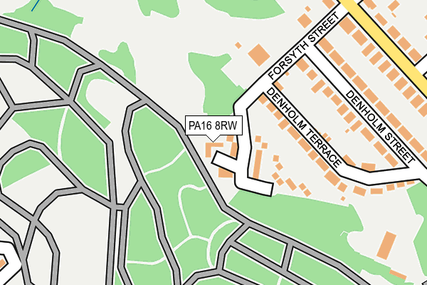 PA16 8RW map - OS OpenMap – Local (Ordnance Survey)