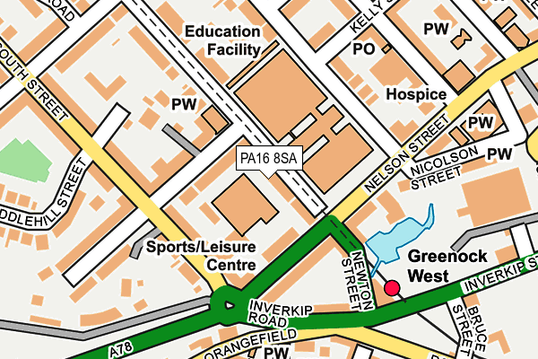 PA16 8SA map - OS OpenMap – Local (Ordnance Survey)