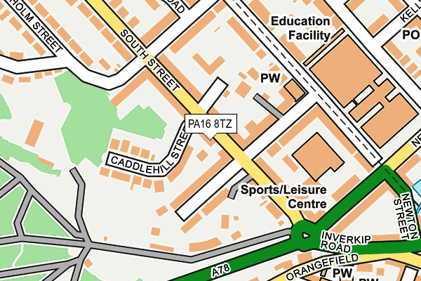 PA16 8TZ map - OS OpenMap – Local (Ordnance Survey)