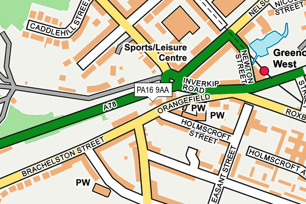 PA16 9AA map - OS OpenMap – Local (Ordnance Survey)