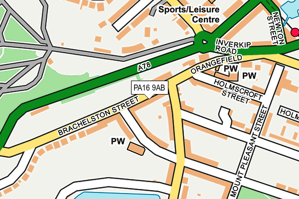 PA16 9AB map - OS OpenMap – Local (Ordnance Survey)