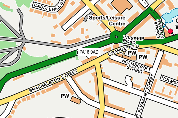 PA16 9AD map - OS OpenMap – Local (Ordnance Survey)