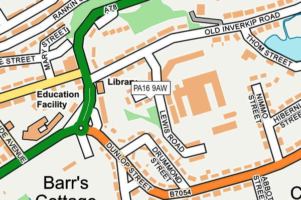 PA16 9AW map - OS OpenMap – Local (Ordnance Survey)