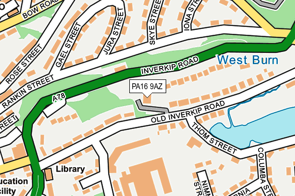 PA16 9AZ map - OS OpenMap – Local (Ordnance Survey)