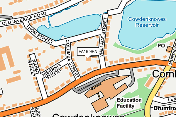 PA16 9BN map - OS OpenMap – Local (Ordnance Survey)