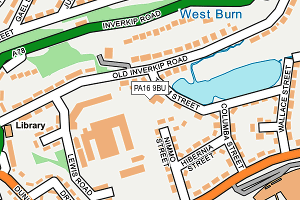 PA16 9BU map - OS OpenMap – Local (Ordnance Survey)