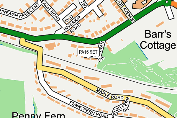 PA16 9ET map - OS OpenMap – Local (Ordnance Survey)