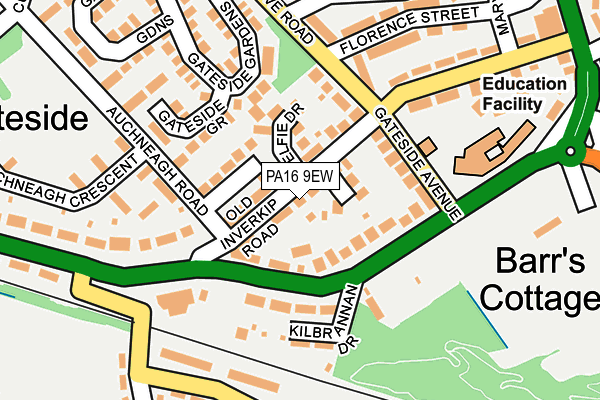 PA16 9EW map - OS OpenMap – Local (Ordnance Survey)