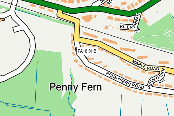 PA16 9HB map - OS OpenMap – Local (Ordnance Survey)