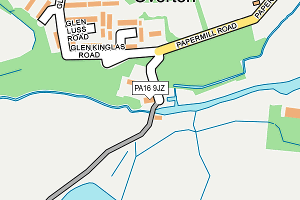 PA16 9JZ map - OS OpenMap – Local (Ordnance Survey)