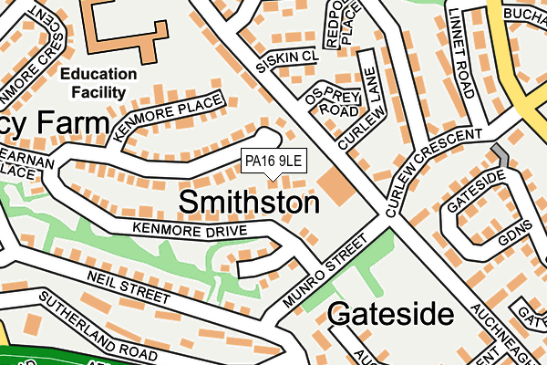 PA16 9LE map - OS OpenMap – Local (Ordnance Survey)