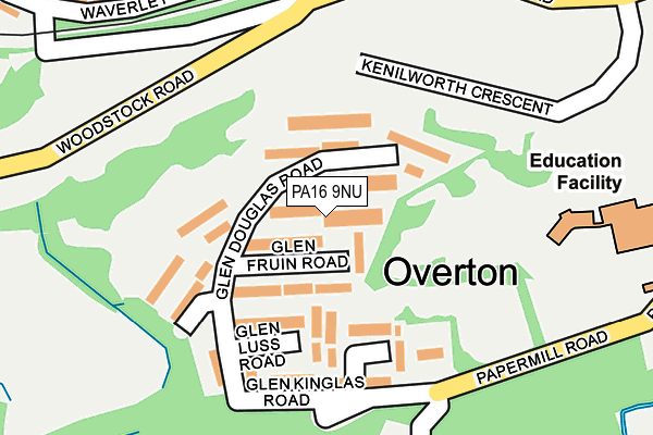 PA16 9NU map - OS OpenMap – Local (Ordnance Survey)