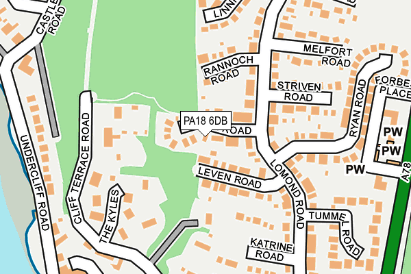 PA18 6DB map - OS OpenMap – Local (Ordnance Survey)