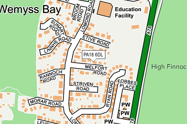 PA18 6DL map - OS OpenMap – Local (Ordnance Survey)