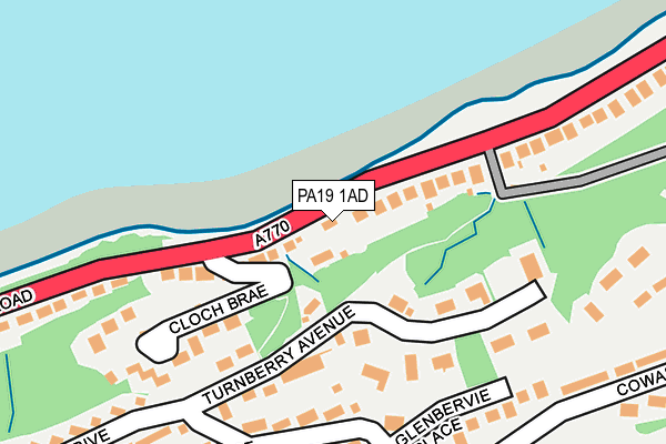PA19 1AD map - OS OpenMap – Local (Ordnance Survey)