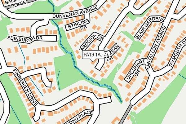 PA19 1AJ map - OS OpenMap – Local (Ordnance Survey)