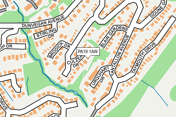 PA19 1AW map - OS OpenMap – Local (Ordnance Survey)