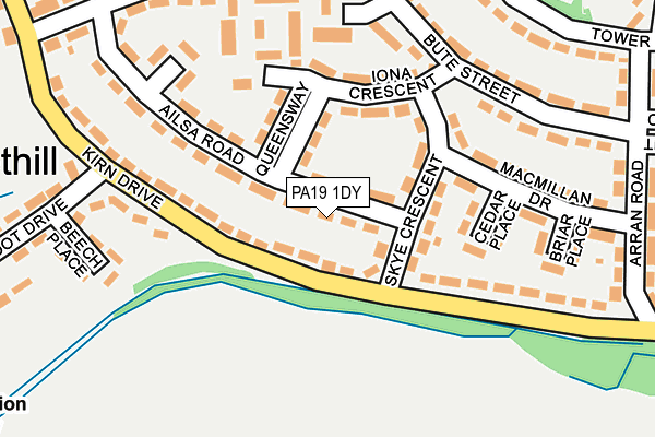 PA19 1DY map - OS OpenMap – Local (Ordnance Survey)