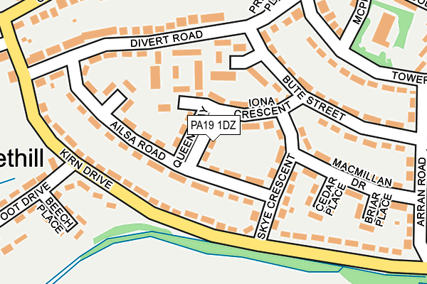 PA19 1DZ map - OS OpenMap – Local (Ordnance Survey)