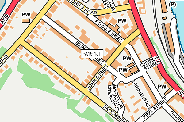 PA19 1JT map - OS OpenMap – Local (Ordnance Survey)